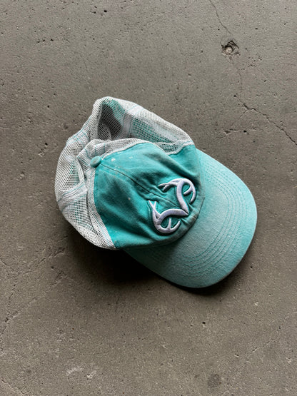 ✱ REALTREE OUTFITERS TEAL WHITE LOGO BASEBALL HAT EMBROIDERED OG ✱