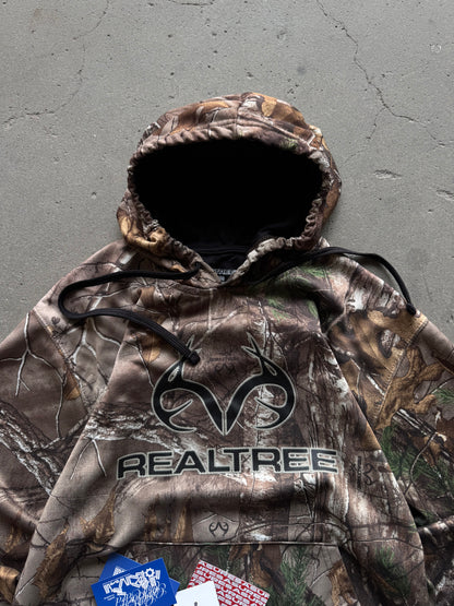 ✱ REALTREE USA PULLOVER HUNTING FLEECE HOODIE BOX LOGO VINTAGE OG ✱