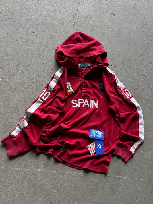 ✱ LONG SLEVEE POLO RALPH LAUREN BIG PONY SPAIN COLOR RED OG ✱