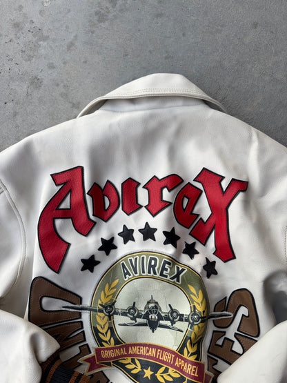 ✱ AVIREX U.S BOMBER JACKET ÁREA EN CUERO OG WHITE 1945 EDICION 1&1 ✱