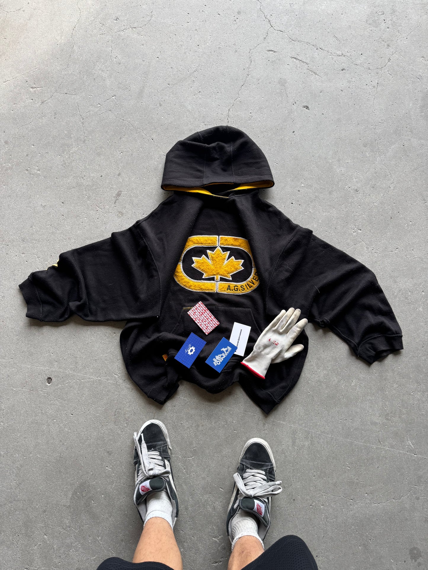 ✱ BOMBER HOODIE A.G.SILVER CANADÁ BLACK 2000’S OG ✱