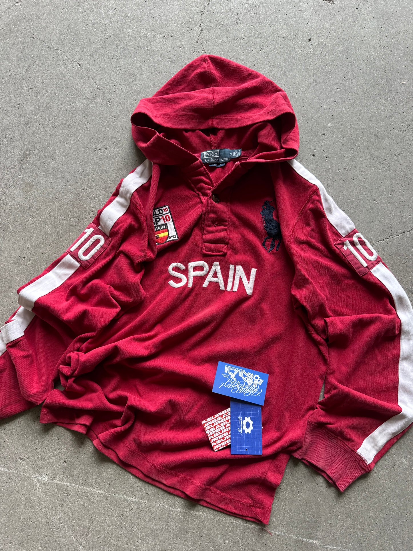 ✱ LONG SLEVEE POLO RALPH LAUREN BIG PONY SPAIN COLOR RED OG ✱
