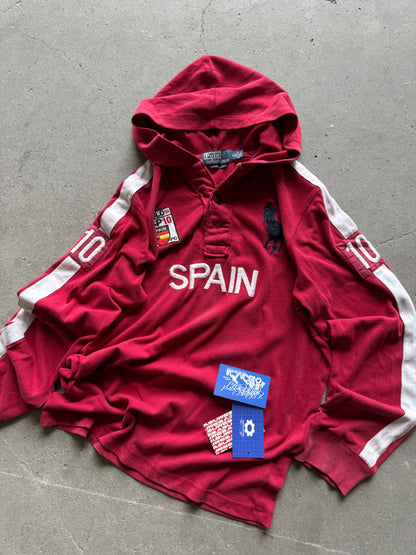 ✱ LONG SLEVEE POLO RALPH LAUREN BIG PONY SPAIN COLOR RED OG ✱