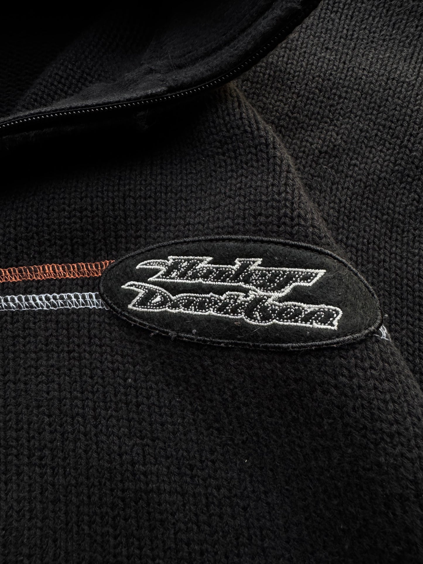 ✱ HARLEY DAVIDSON VINTAGE HALF ZIP-UP KNIT SUÉTER OG ✱