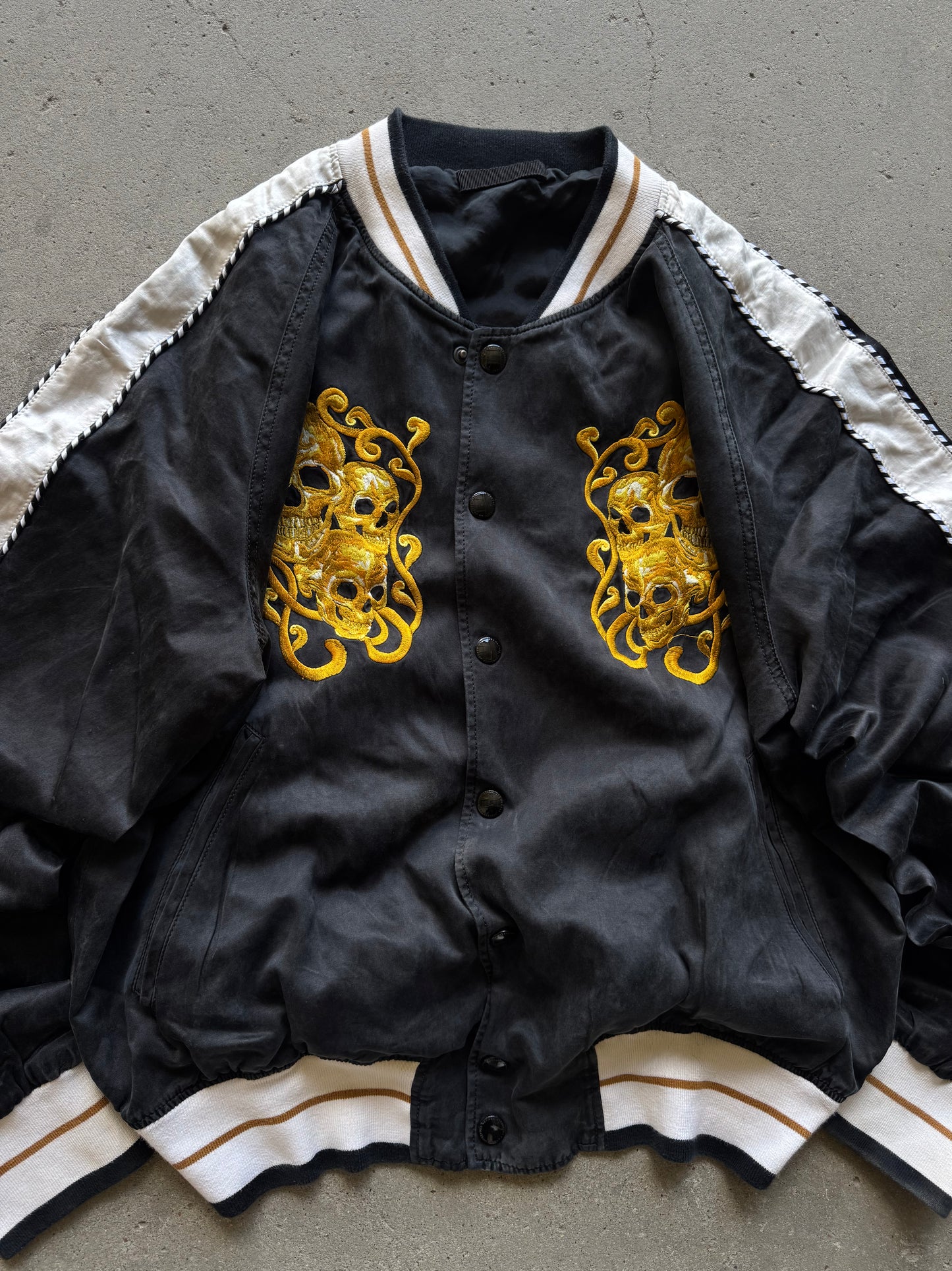 ✱ ALEXANDER MCQUEEN SILK SKULL 17SS EMBROIDERED BOMBER JACKET OG ✱
