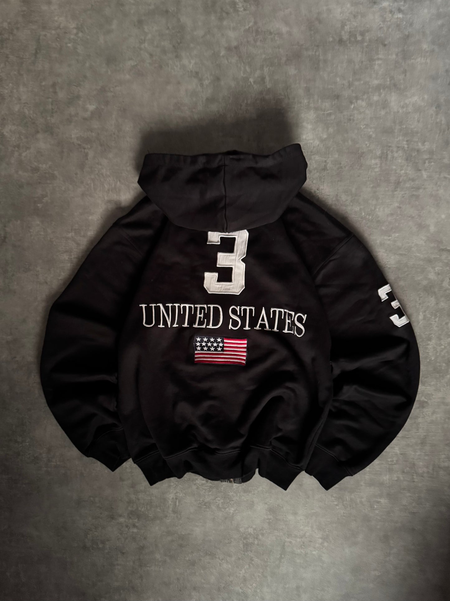 ✱ POLO RALPH LAUREN BIG PONY USA 3 ZIPPER BLACK 90’S OG  ✱