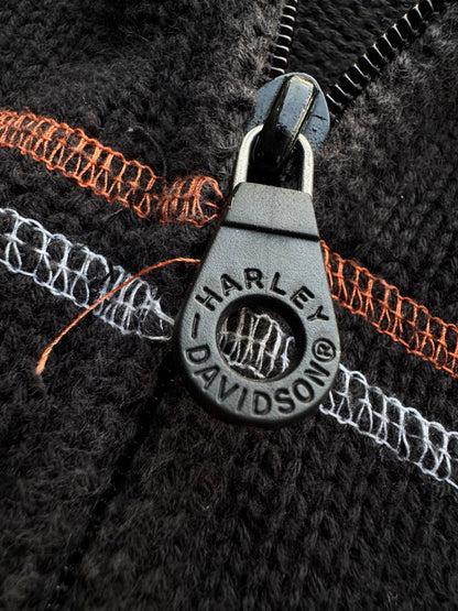 ✱ HARLEY DAVIDSON VINTAGE HALF ZIP-UP KNIT SUÉTER OG ✱