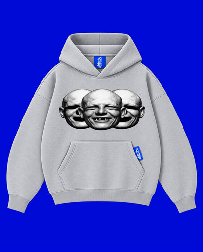 ✱ DOUBLE HOODIE WIDTH 
SKULLS3 FACE GRIS OG ✱