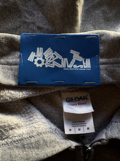 ✱ GILDAN HALF ZIPPER GRIS CUSTOM ARCHIFSTUDIOS OG ✱