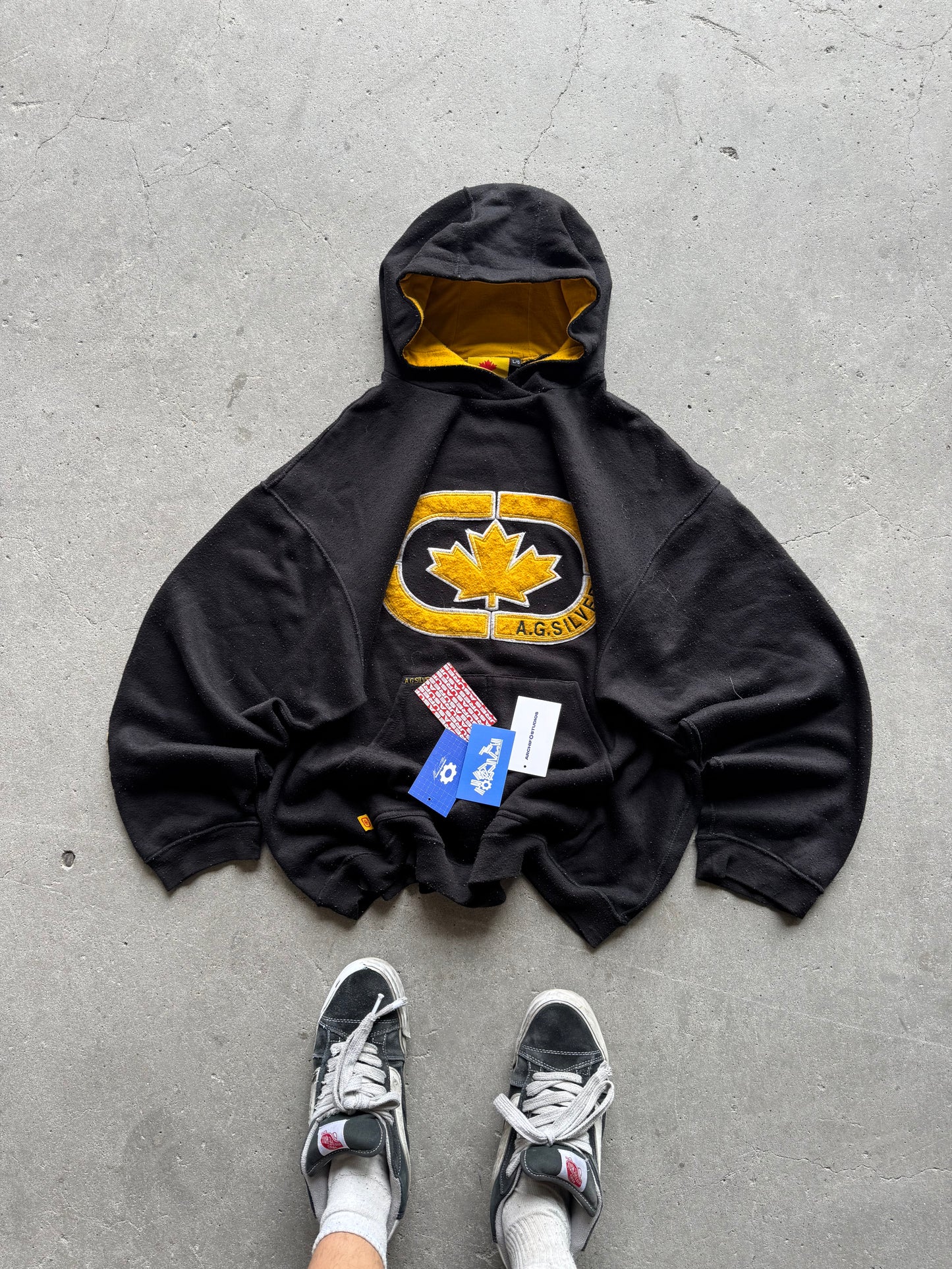 ✱ BOMBER HOODIE A.G.SILVER CANADÁ BLACK 2000’S OG ✱