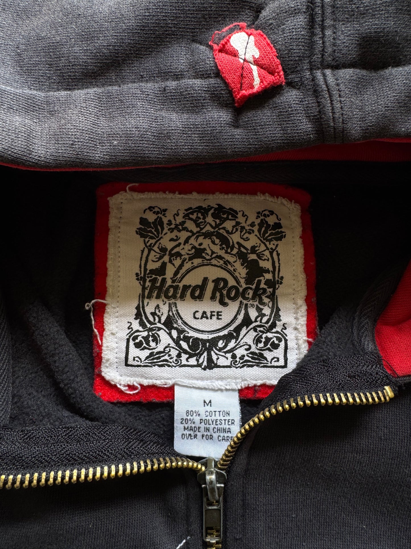 ✱ HARD ROCK CAFÉ 90’S ZIP-UP HOODIE BLACK BOX LOGO OG ✱